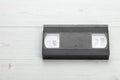 VHS tape from the 80s and 90s on white wood background