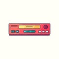 VHS vector flat linear icon. VCR hipster device symbol in bright Royalty Free Stock Photo