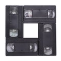 VHS video cassette close-up on a white background. Isolated Royalty Free Stock Photo