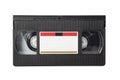 VHS video tape isolated on white background. Close-up Royalty Free Stock Photo