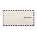 Via air mail DL envelope isolated on white background Royalty Free Stock Photo