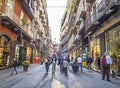 Via Chiaia ,famous street in Napoli Royalty Free Stock Photo