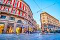Via Dante street is one of the most notable shopping areas in old city and so beloved for evening strolls, Milan, Italy Royalty Free Stock Photo