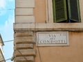 Via dei Condotti marble sign Rome Italy Royalty Free Stock Photo