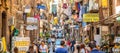 Via dei Tribunali central street in Naples old town, Italy Royalty Free Stock Photo