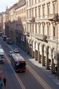 Via dell Indipendenza in Bologna, Italy in morning Royalty Free Stock Photo