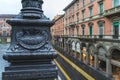 Via dell& x27;Indipendenza street in Bologna, Italy, street lamp detail Royalty Free Stock Photo