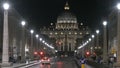 Via della Conciliazione, Italian Renaissance church, street traffic in slow-mo