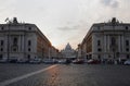 Via della Conciliazione and Saint Peter Cathedral Royalty Free Stock Photo