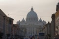 Via della Conciliazione and Saint Peter Cathedral Royalty Free Stock Photo