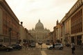 Via della Conciliazione and Saint Peter Cathedral Royalty Free Stock Photo