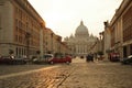 Via della Conciliazione and Saint Peter Cathedral Royalty Free Stock Photo