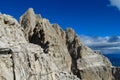 Via delle Bocchette Alte mountain via ferrata in Dolomite Alps Royalty Free Stock Photo