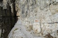 Mountain via ferrata in Dolomite Alps Royalty Free Stock Photo