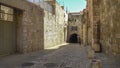 The Via Dolorosa is the narrow street inside the walled town