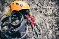 Via ferrata climbing Royalty Free Stock Photo