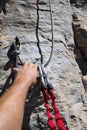 Via ferrata climbing Royalty Free Stock Photo