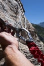 Via ferrata climbing Royalty Free Stock Photo