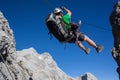 Via ferrata climbing (Klettersteig) Royalty Free Stock Photo