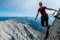 Via ferrata climbing Royalty Free Stock Photo