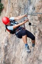 Via ferrata/Klettersteig Climbing Royalty Free Stock Photo