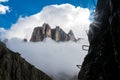 Via ferrata with mountains in background