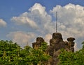 Via ferrata Nonnenfelsen - peak of a rock with an antenna