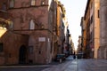 Via Giulia street fron the di San Giovanni Battista church . Rome, Italy