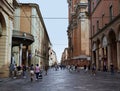 Via Indipendenza, famous street of Bologna for shopping. Italy Royalty Free Stock Photo