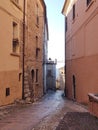 Via Re Manfredi, Rocca dArce, historic centre in medival town in Italy