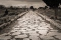 Via Sacra. Roman paved road. Paestum. Salerno. Campania. Italy