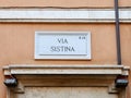 Via Sistina marble sign Rome Italy Royalty Free Stock Photo