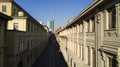 Via Solferino Milan, top view, Unicredit Tower, headquarters of Corriere della Sera and Ubi Banca