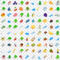 100 viable icons set, isometric 3d style Royalty Free Stock Photo