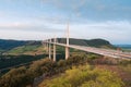 Viaduc de Millau, Millau bridge at sunrise Royalty Free Stock Photo