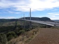 Viaduc of millau, over the river tarn, france Royalty Free Stock Photo