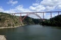 The viaduct of Garabit spanning the river Truyere Royalty Free Stock Photo