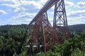 The viaduct of Garabit spanning the river Truyere Royalty Free Stock Photo