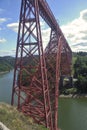 The viaduct of Garabit spanning the river Truyere Royalty Free Stock Photo