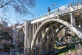 Viaduct of Madrid in the street Segovia of great height from where there were many suicides in the past, Madrid.