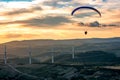 Viaduct Millau bridge paragliding France famous landmark green