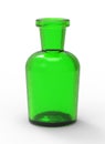 Vial. Bottle. Acid vial. Bottles for drugs. Empty glass bottle. Medical bottle. 3d illustration.