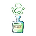 A vial of green potion.Medicines for diabetics.Diabetes single icon in cartoon style vector symbol stock illustration.