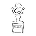 A vial of green potion.Medicines for diabetics.Diabetes single icon in outline style vector symbol stock illustration.
