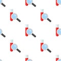Vial and Magnifying Glass Seamless Pattern Royalty Free Stock Photo