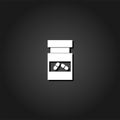 Vial of medicine icon flat. Royalty Free Stock Photo