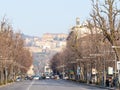 Viale Papa Giovanni XXII and Upper Town in Bergamo