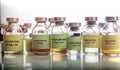 Vials of different size with medication used for neurodegenerative diseases