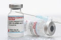 Vials with the Moderna Covid-19 vaccine are used at the corona vaccination centres worldwide Royalty Free Stock Photo