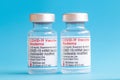 Two vials of Moderna vaccine for coronavirus